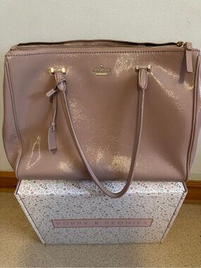 kate spade Pink Patent Leather Tote with Gold Hardware
